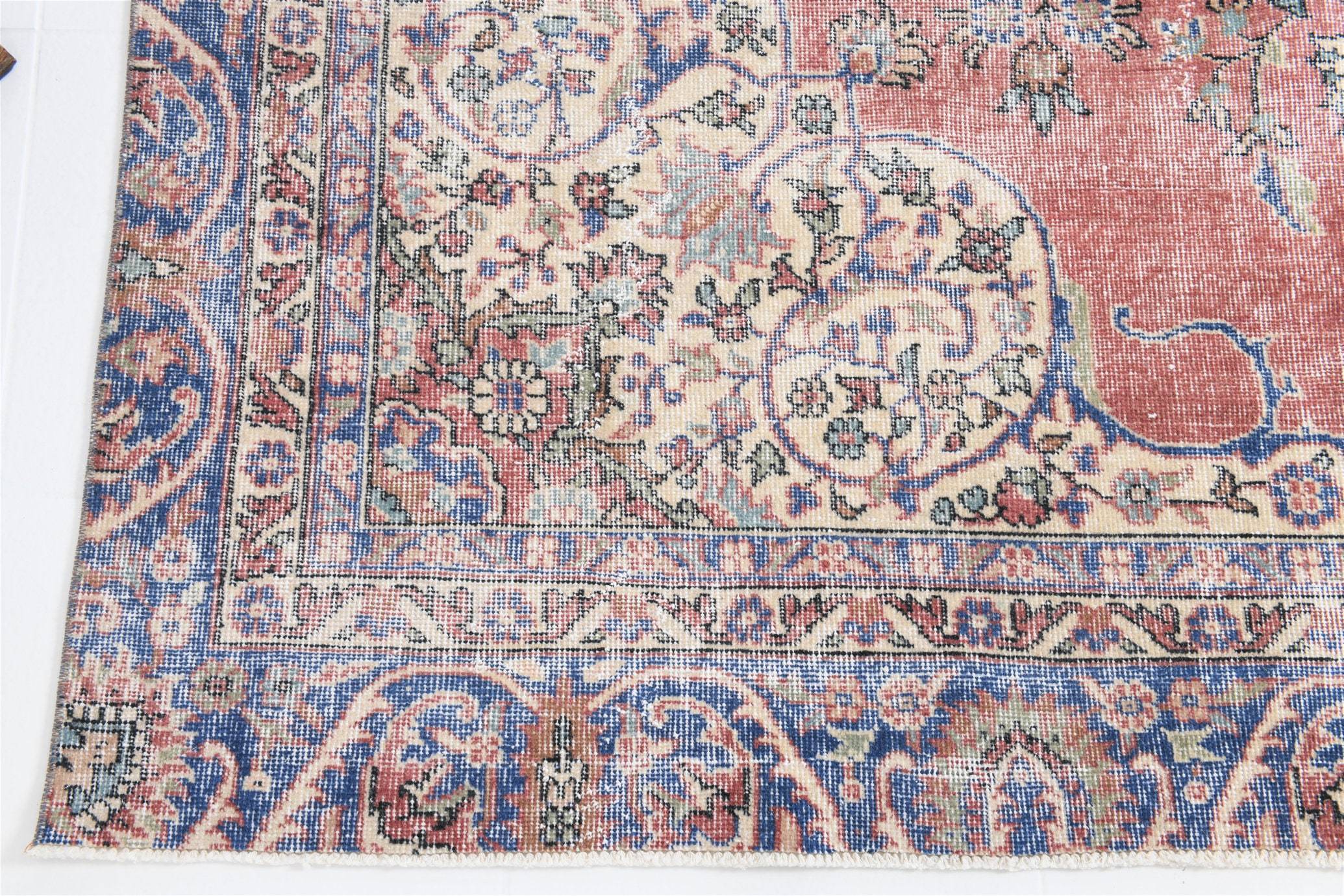 6' x 11' Vintage rug, Blue Vintage rug, Cotton Vintage rug, Dorm Vintage rug, Kids Vintage rug, Kitchen-Dining Vintage rug, Living Room Vintage rug, Office Vintage rug, Persian Vintage rug, Retro Vintage rug, Vintage, Wool Vintage rug, Vintage rug