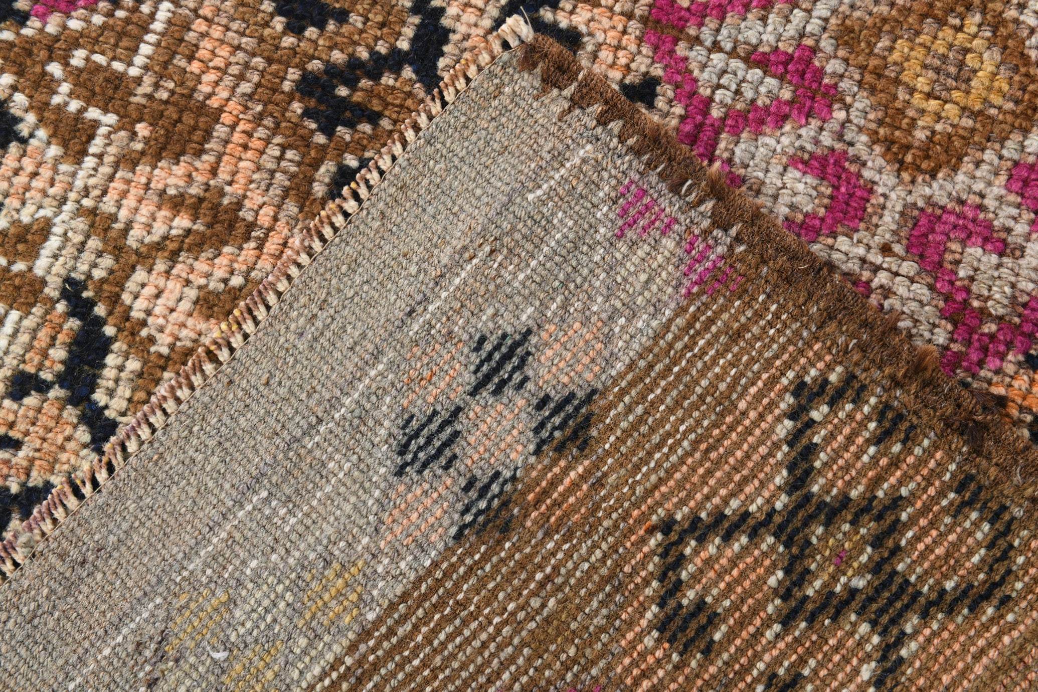 2' x 9' Brown Turkish Vintage Herki Rug  |  RugReform