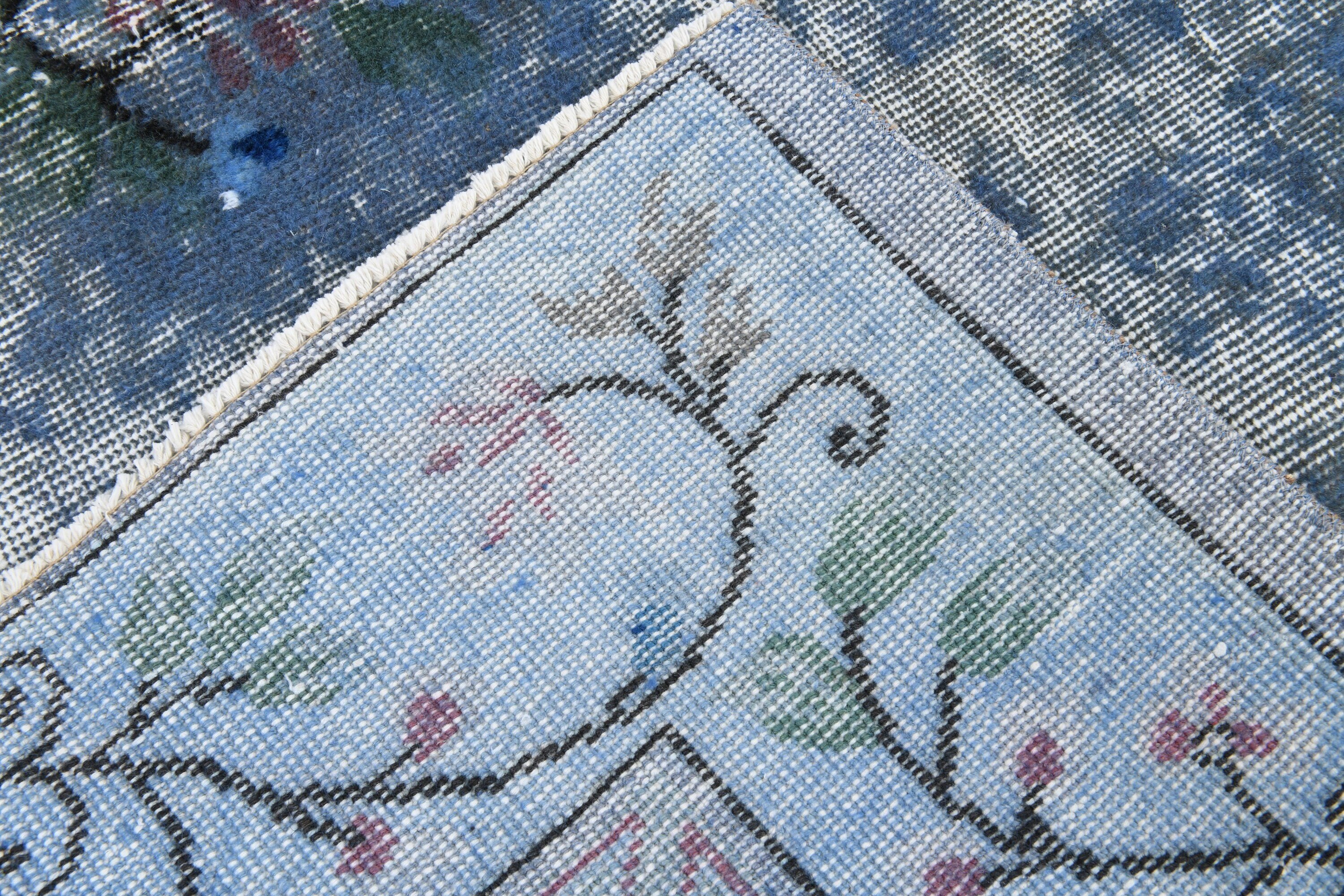 7' x 10' Blue Turkish Vintage Rug  |  RugReform