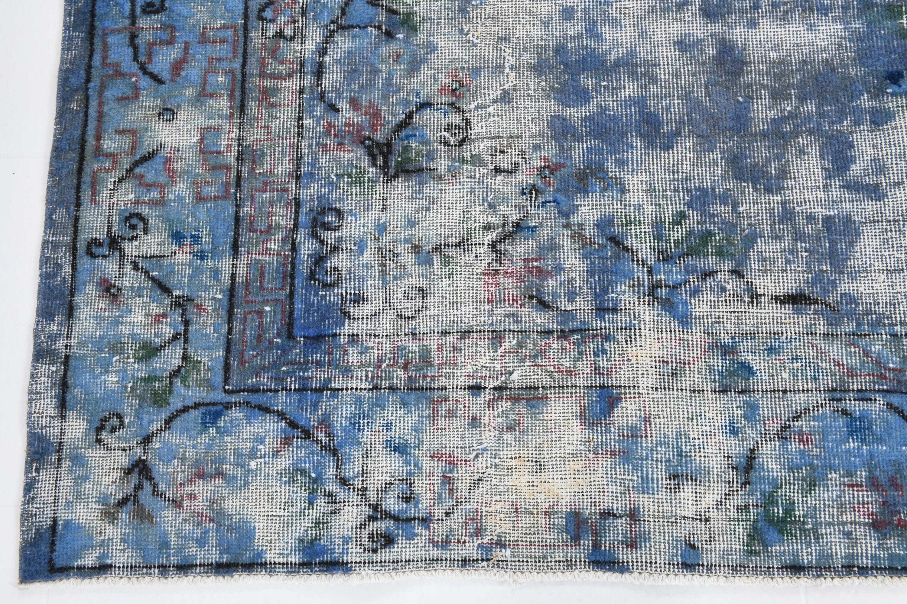 7' x 10' Blue Turkish Vintage Rug  |  RugReform