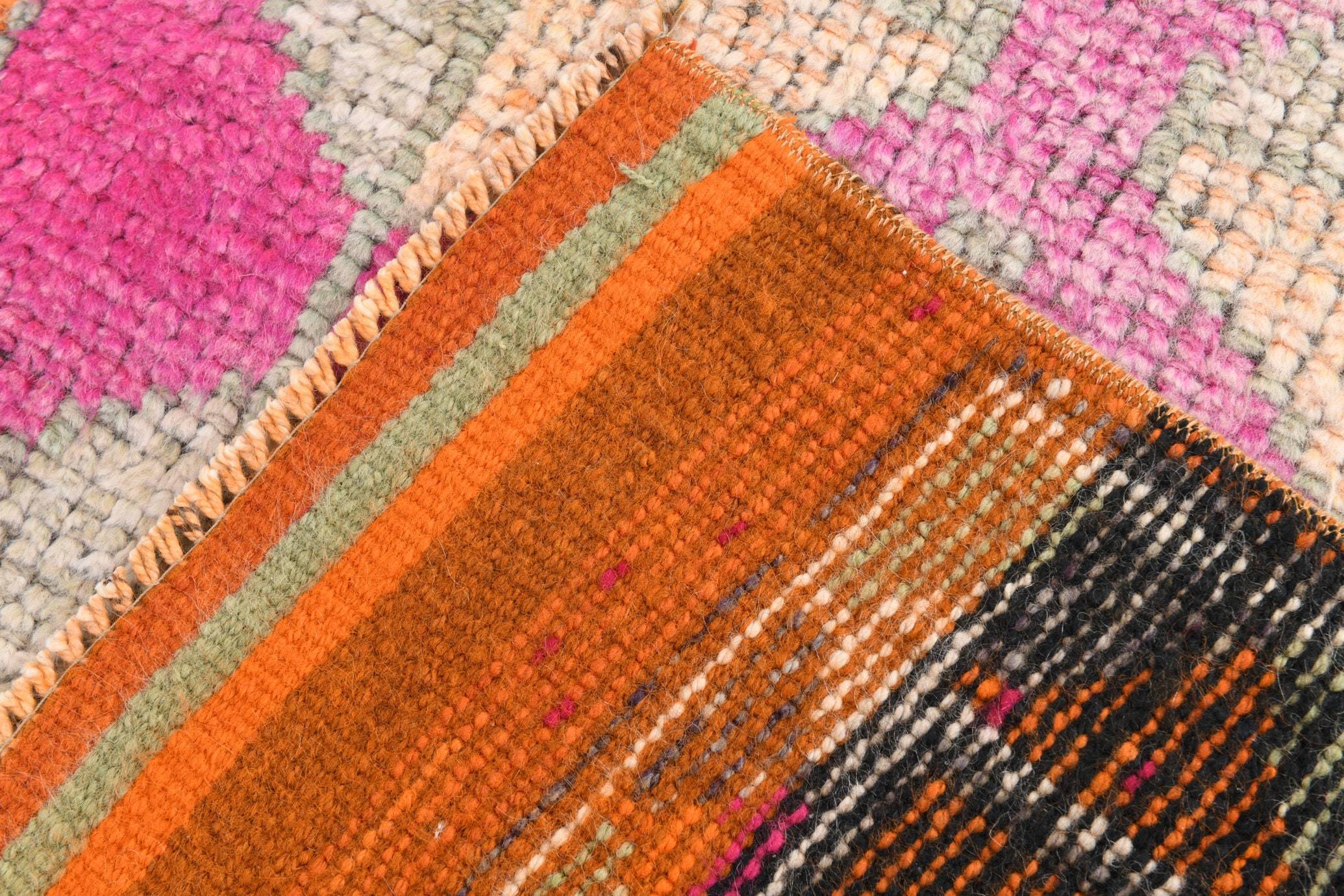 2' x 12' Vintage rug, Cotton Vintage rug, Country-Farmhouse Vintage rug, Entryway-Hallway Vintage rug, Geometric Vintage rug, Kids Vintage rug, Kitchen-Dining Vintage rug, Living Room Vintage rug, Office Vintage rug, Pink Vintage rug, Vintage Herki, Wool Vintage rug, Vintage rug