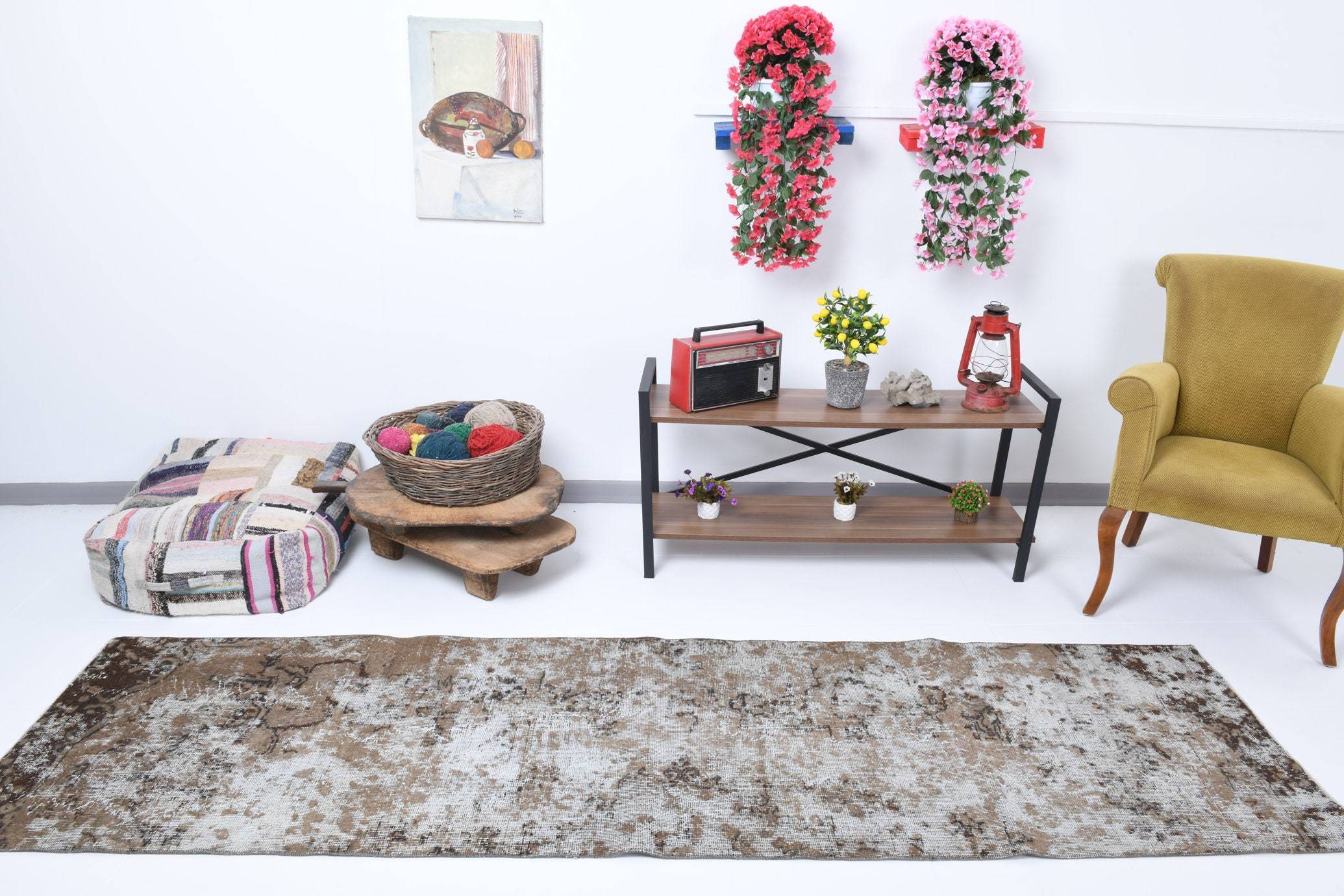 2' x 9' Brown Turkish Vintage Runner Rug  |  RugReform