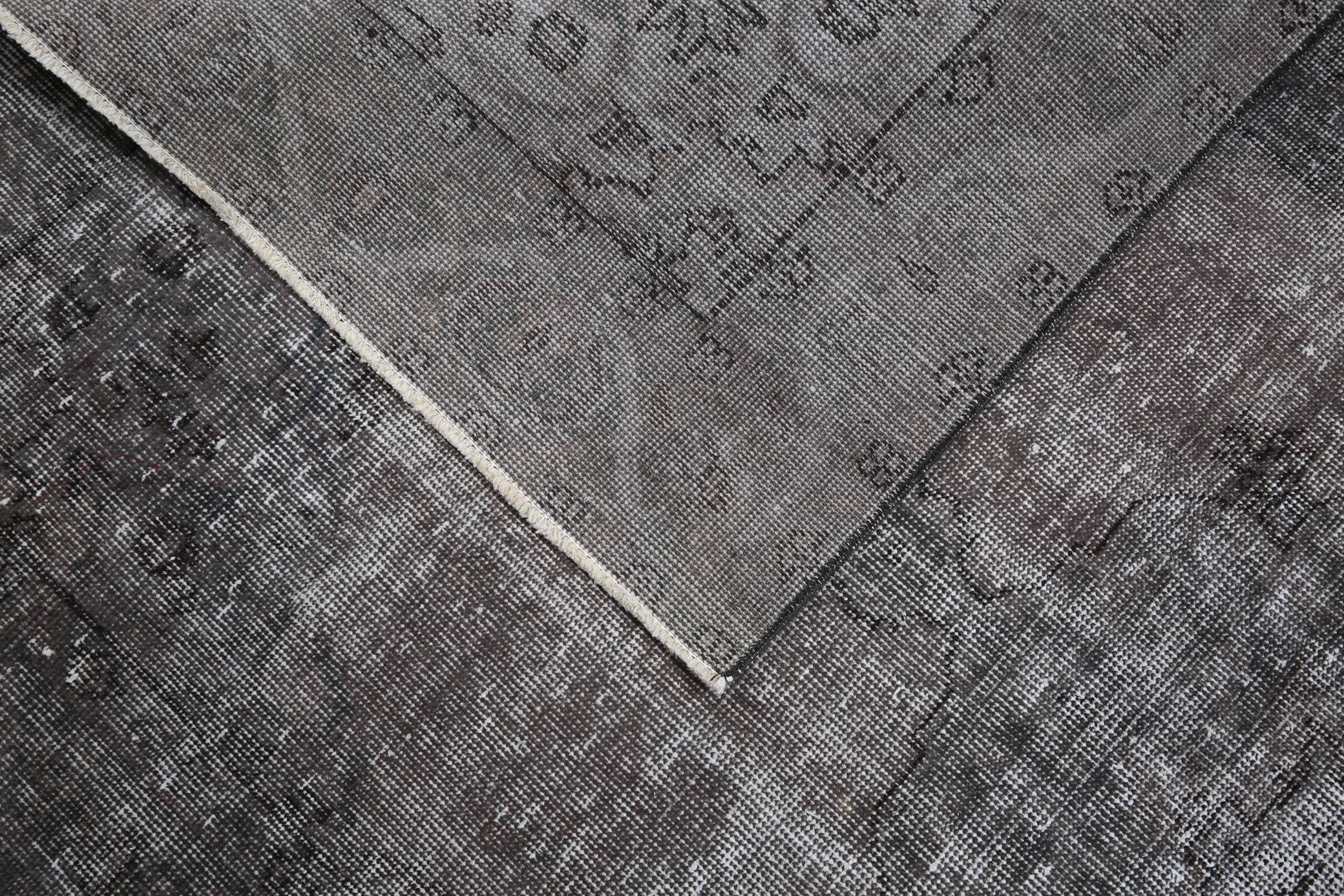 3' x 7' Black-Gray Turkish Vintage Rug  |  RugReform