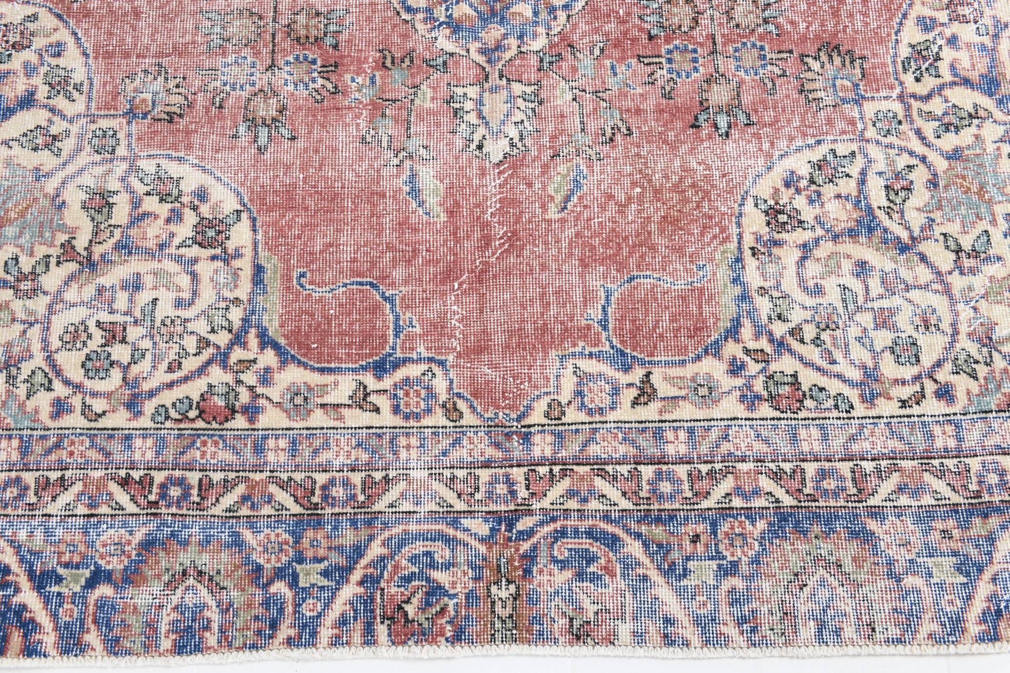 6' x 11' Vintage rug, Blue Vintage rug, Cotton Vintage rug, Dorm Vintage rug, Kids Vintage rug, Kitchen-Dining Vintage rug, Living Room Vintage rug, Office Vintage rug, Persian Vintage rug, Retro Vintage rug, Vintage, Wool Vintage rug, Vintage rug