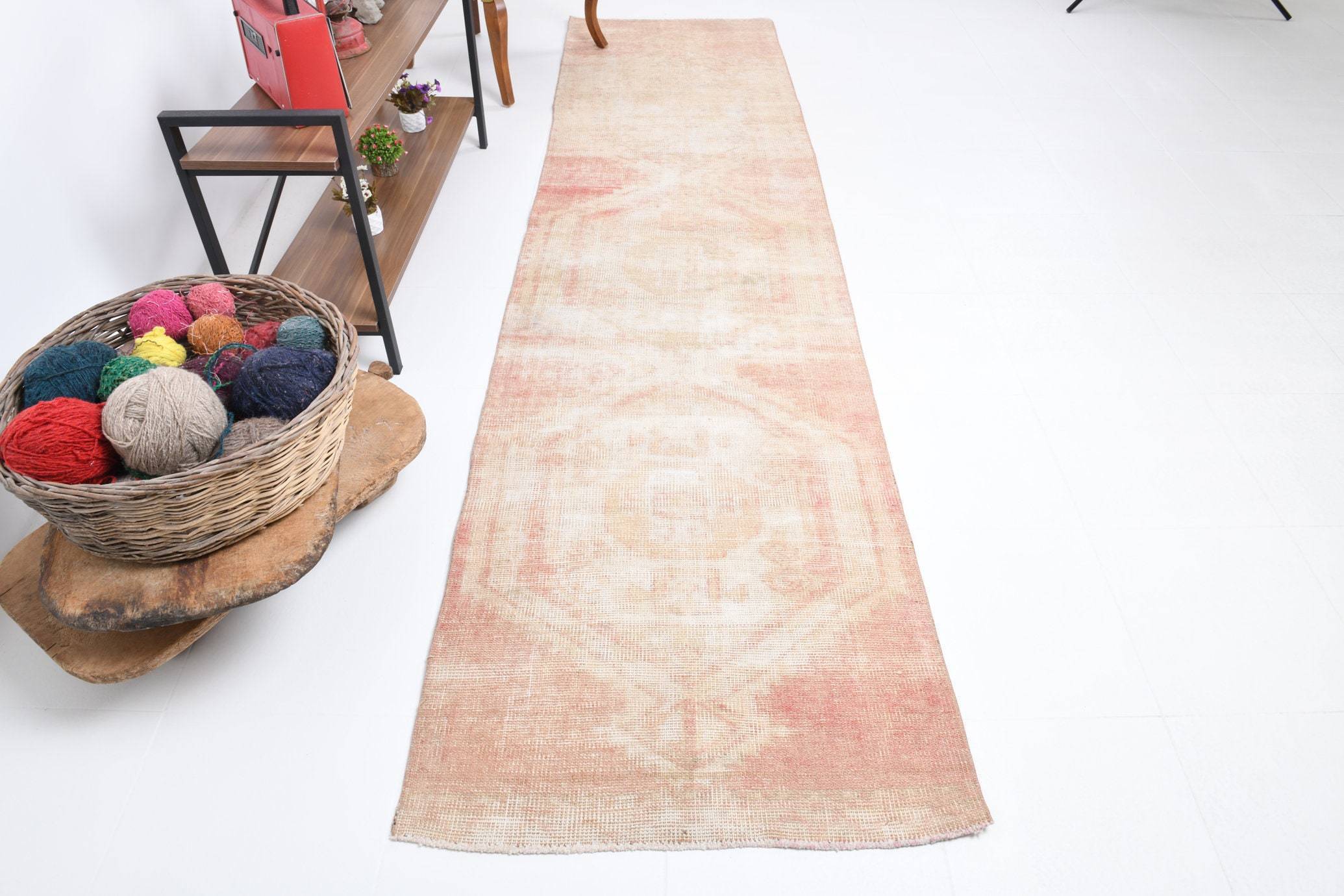 2' x 11' Tan-Ivory Turkish Vintage Runner Rug  |  RugReform