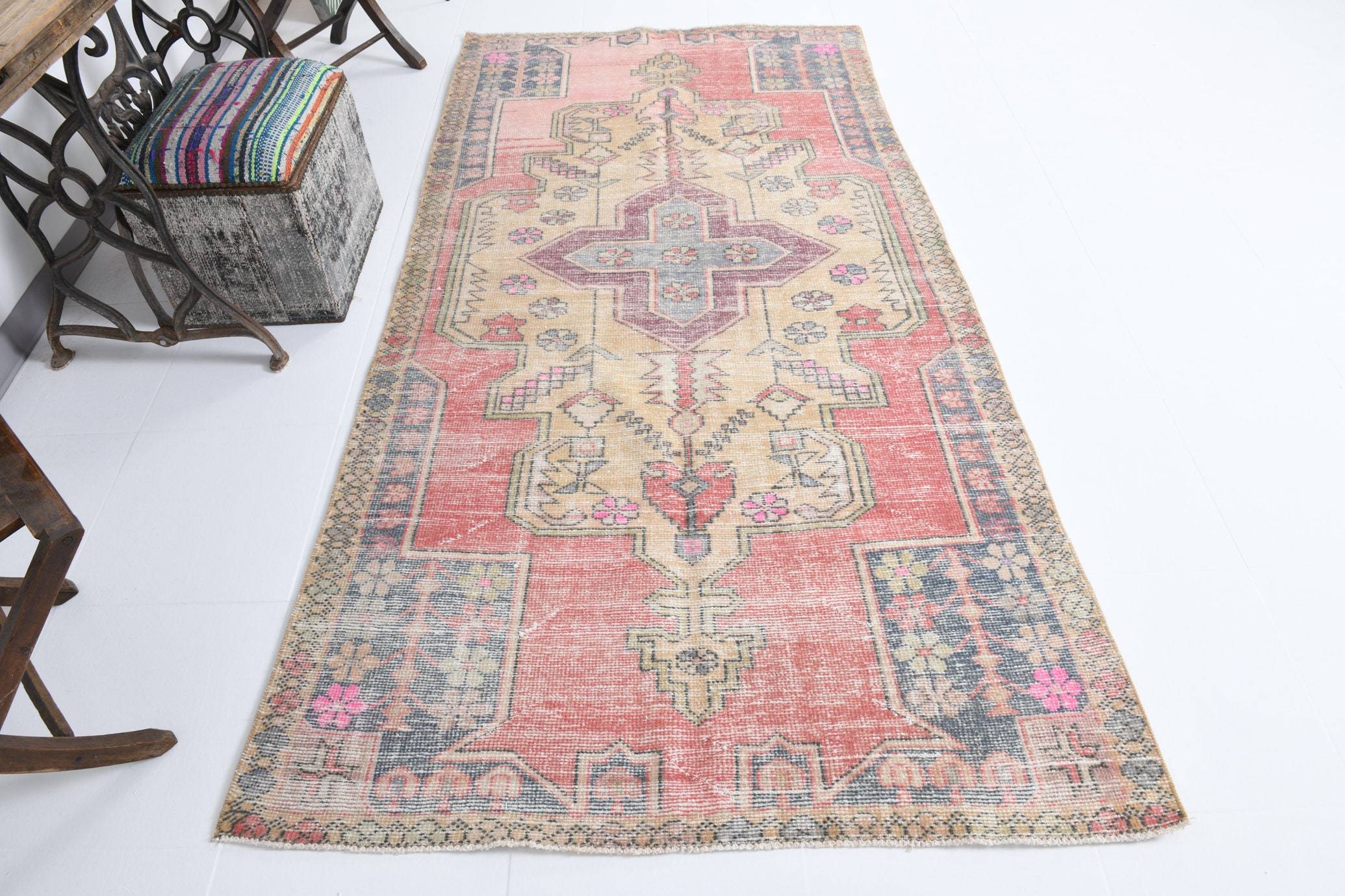 4' x 8' Yellow-Gold Turkish Vintage Rug  |  RugReform