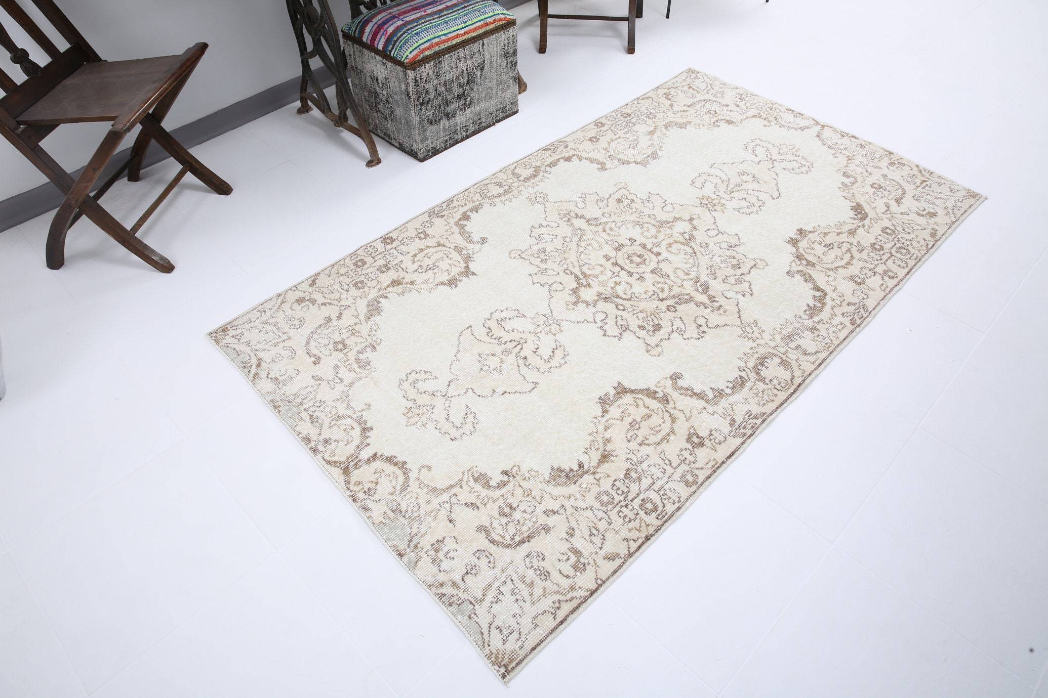 3' x 6' Tan-Ivory Turkish Vintage Rug  |  RugReform