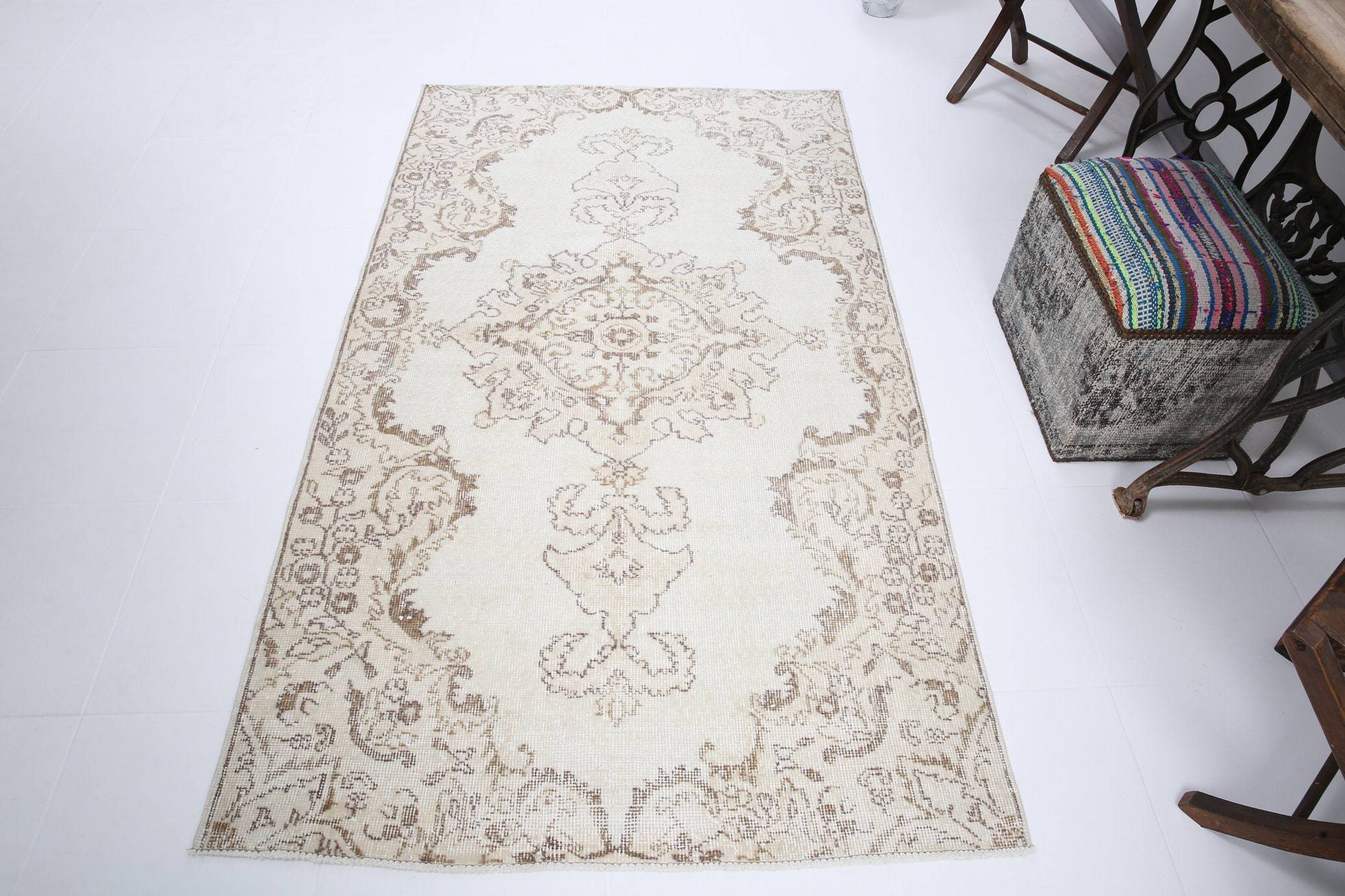 3' x 6' Tan-Ivory Turkish Vintage Rug  |  RugReform
