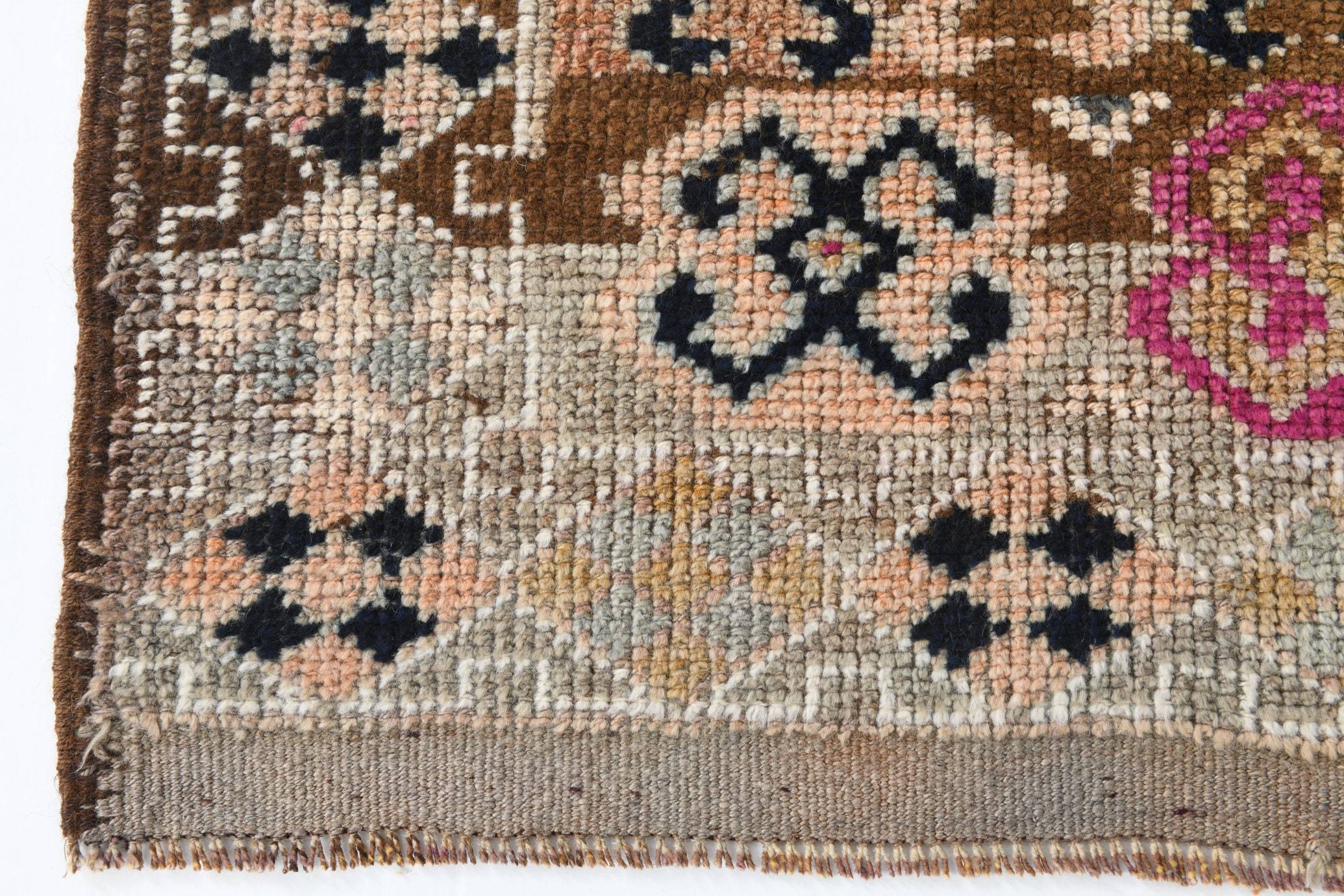 2' x 9' Brown Turkish Vintage Herki Rug  |  RugReform