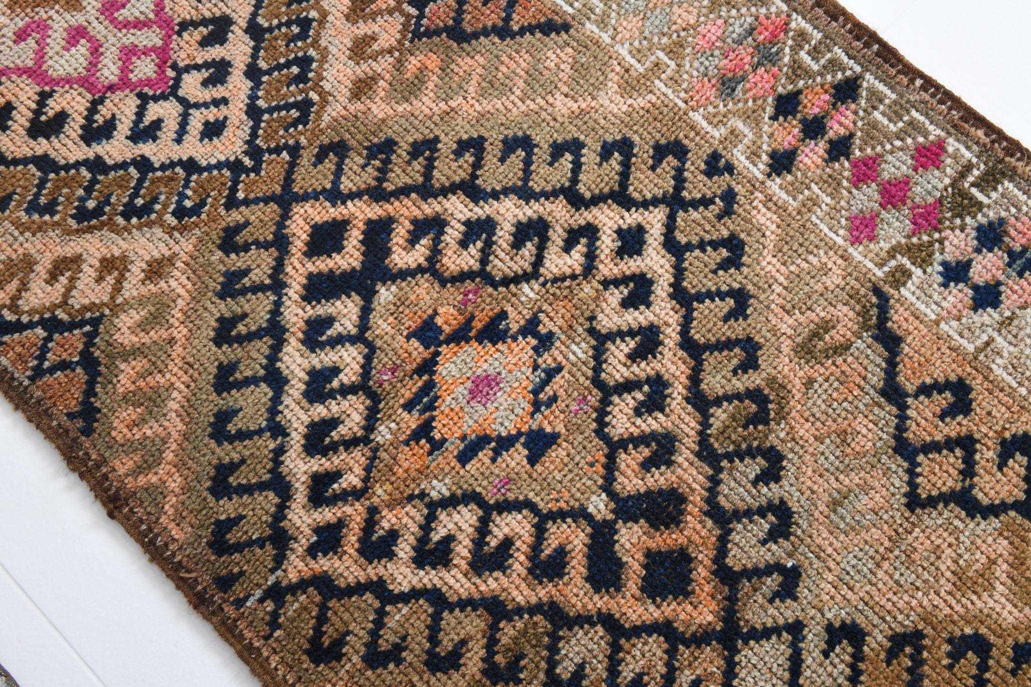 2' x 9' Brown Turkish Vintage Herki Rug  |  RugReform