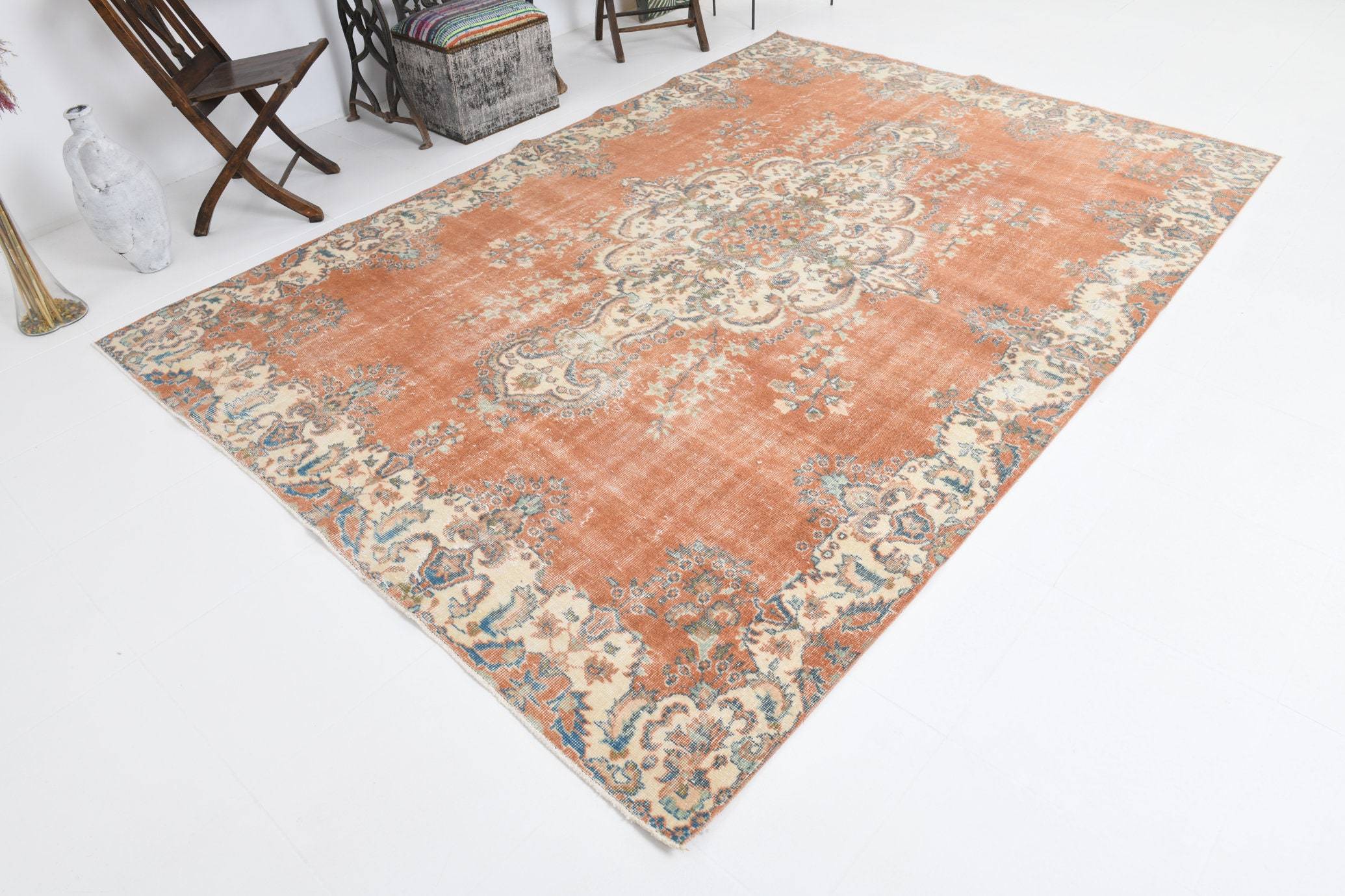 7' x 10' Red Turkish Vintage Rug  |  RugReform