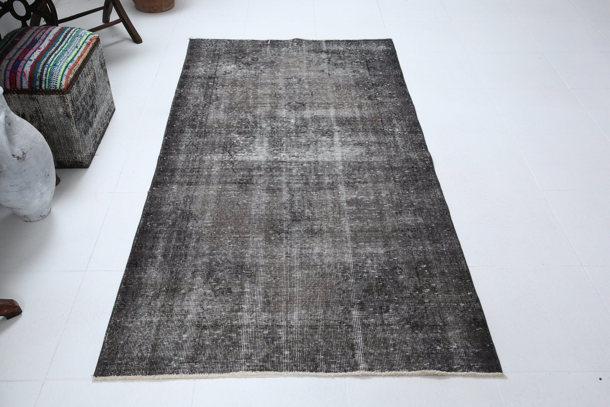 3' x 7' Black-Gray Turkish Vintage Rug  |  RugReform