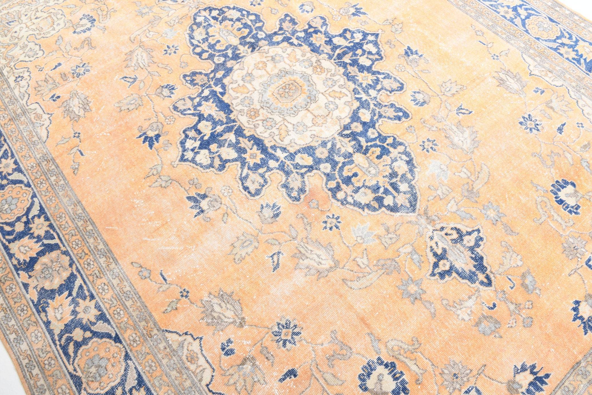 8' x 11' Blue Turkish Vintage Rug  |  RugReform
