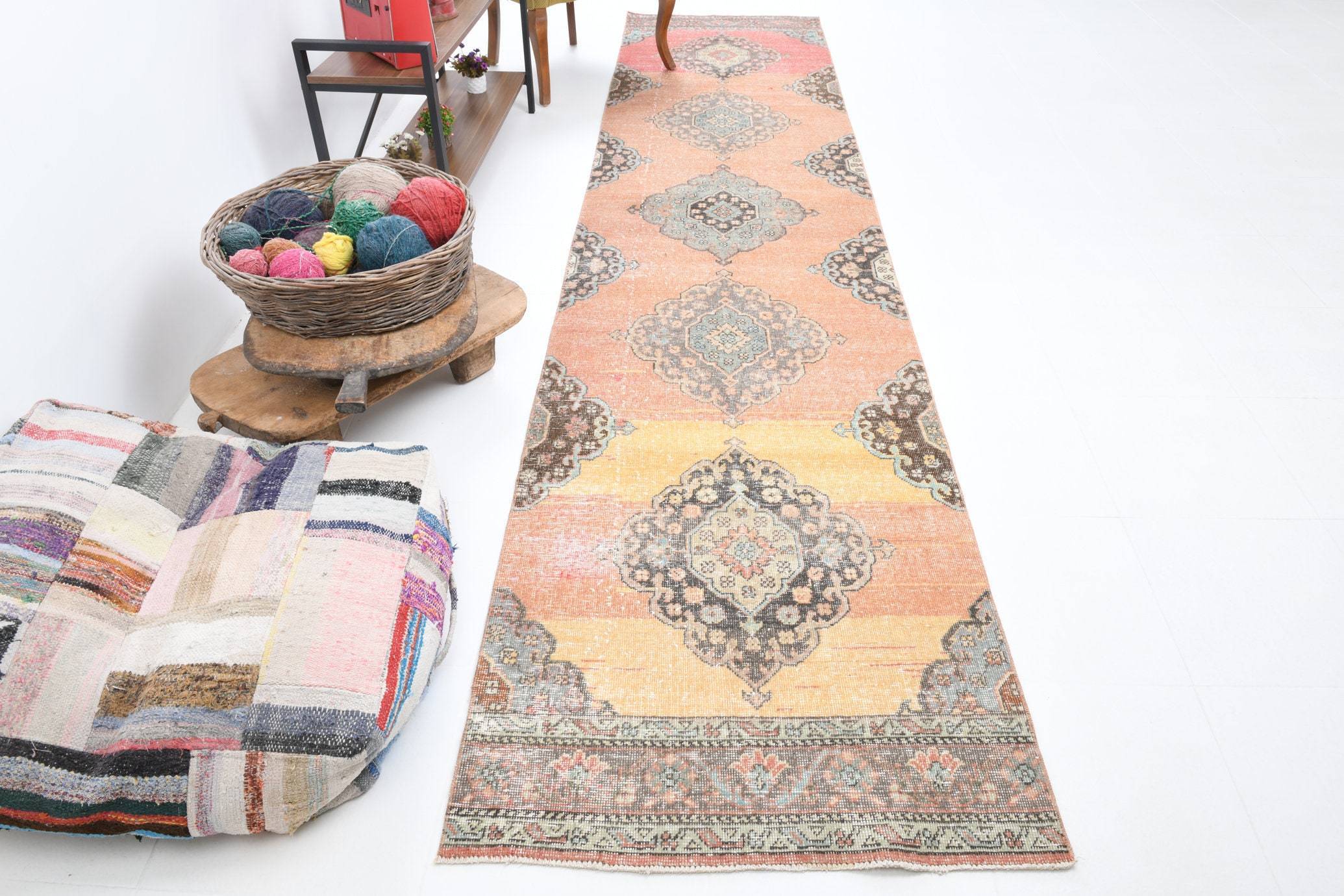 2' x 13' Tan-Ivory Turkish Vintage Runner Rug  |  RugReform