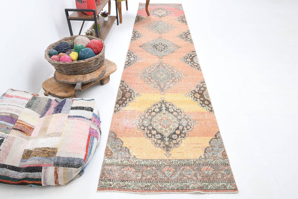 2' x 13' Tan-Ivory Turkish Vintage Runner Rug  |  RugReform