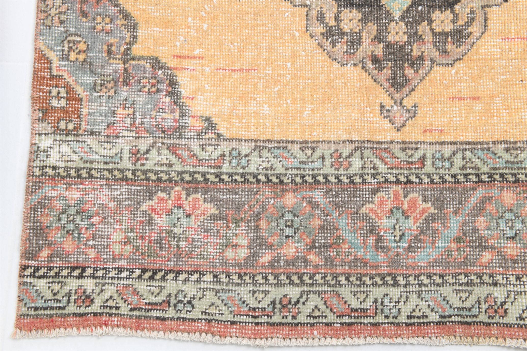 2' x 13' Tan-Ivory Turkish Vintage Runner Rug  |  RugReform