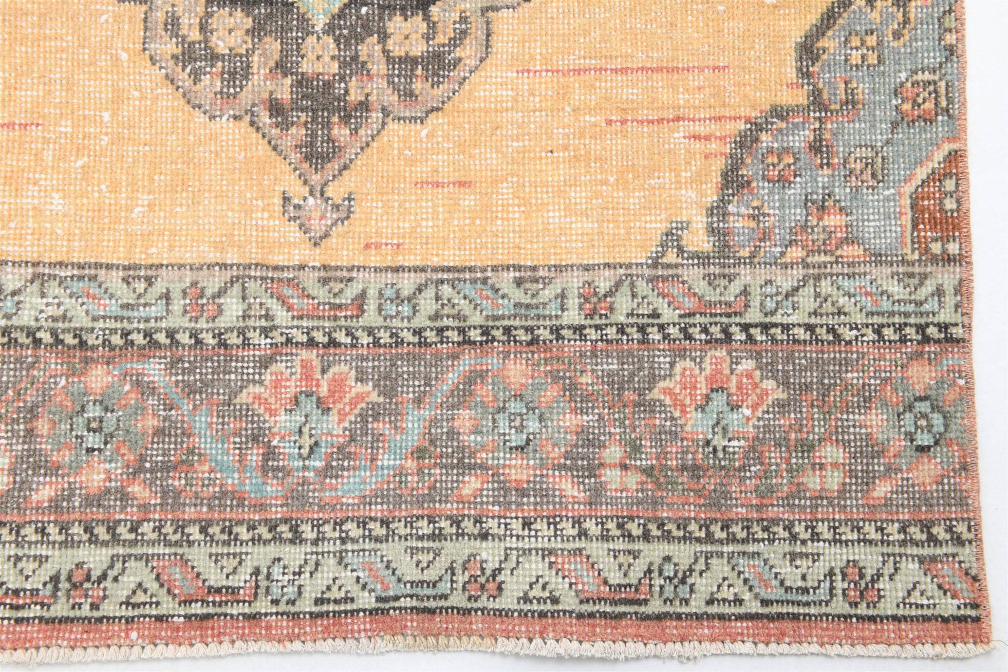 2' x 13' Tan-Ivory Turkish Vintage Runner Rug  |  RugReform