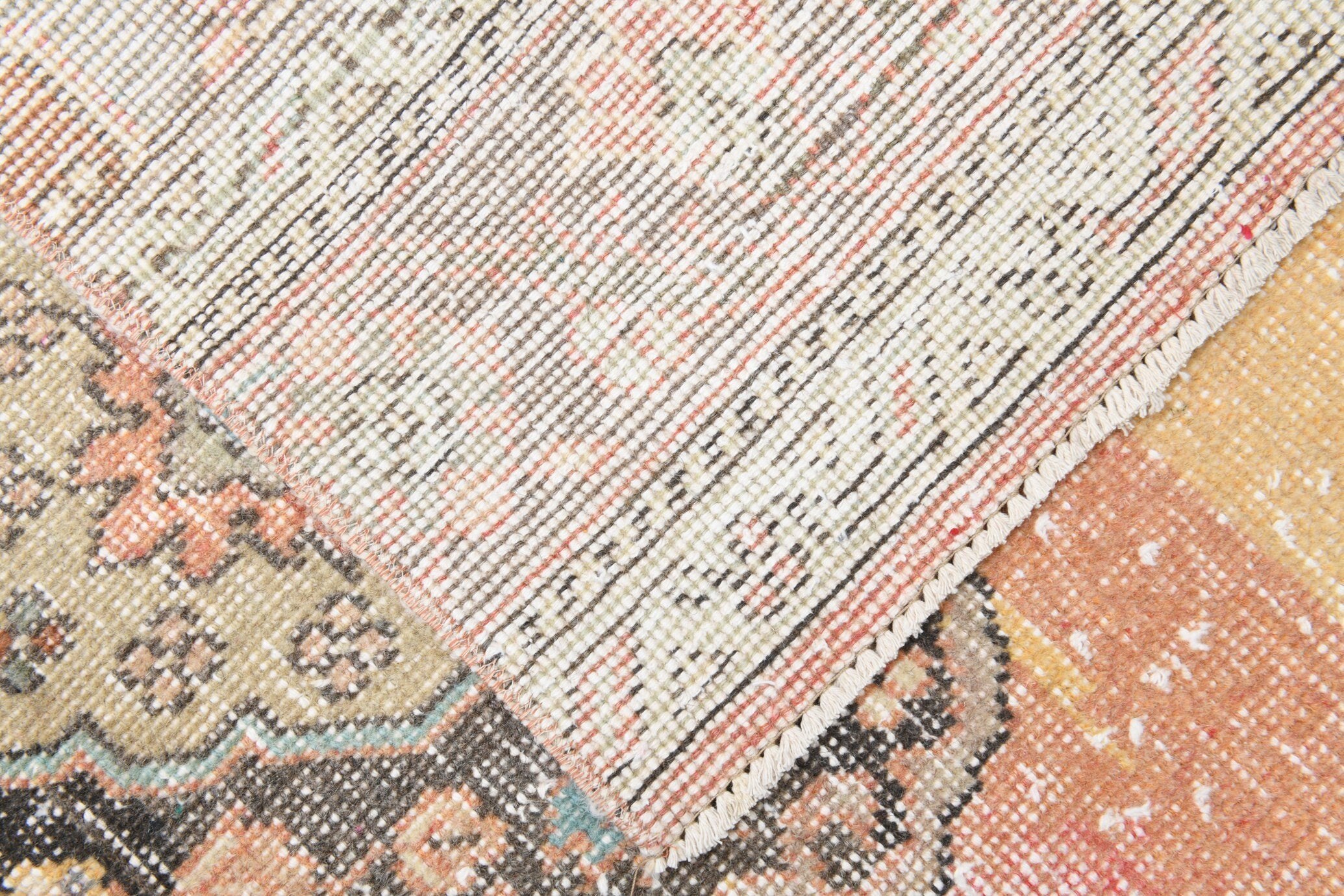 2' x 13' Tan-Ivory Turkish Vintage Runner Rug  |  RugReform