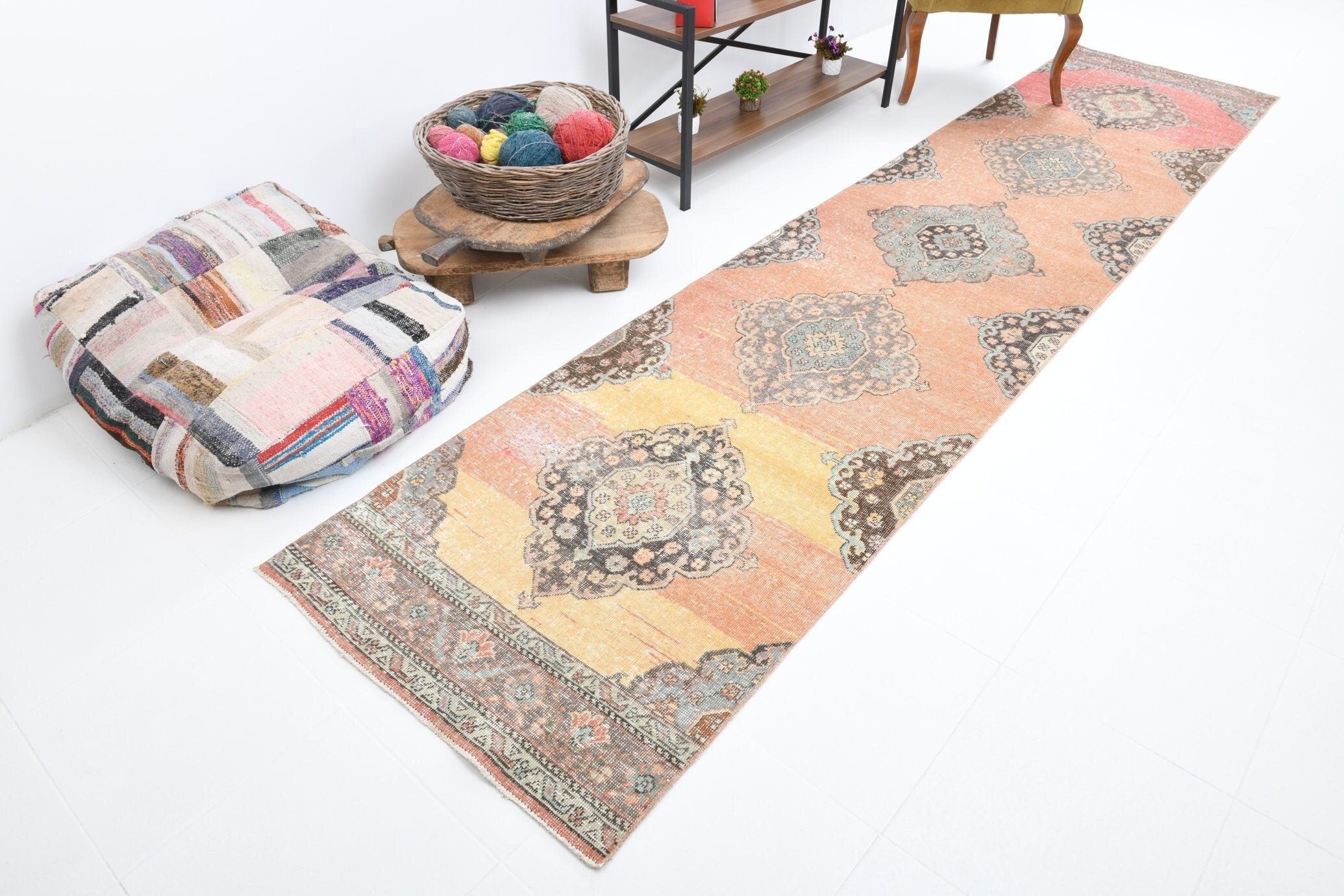 2' x 13' Tan-Ivory Turkish Vintage Runner Rug  |  RugReform