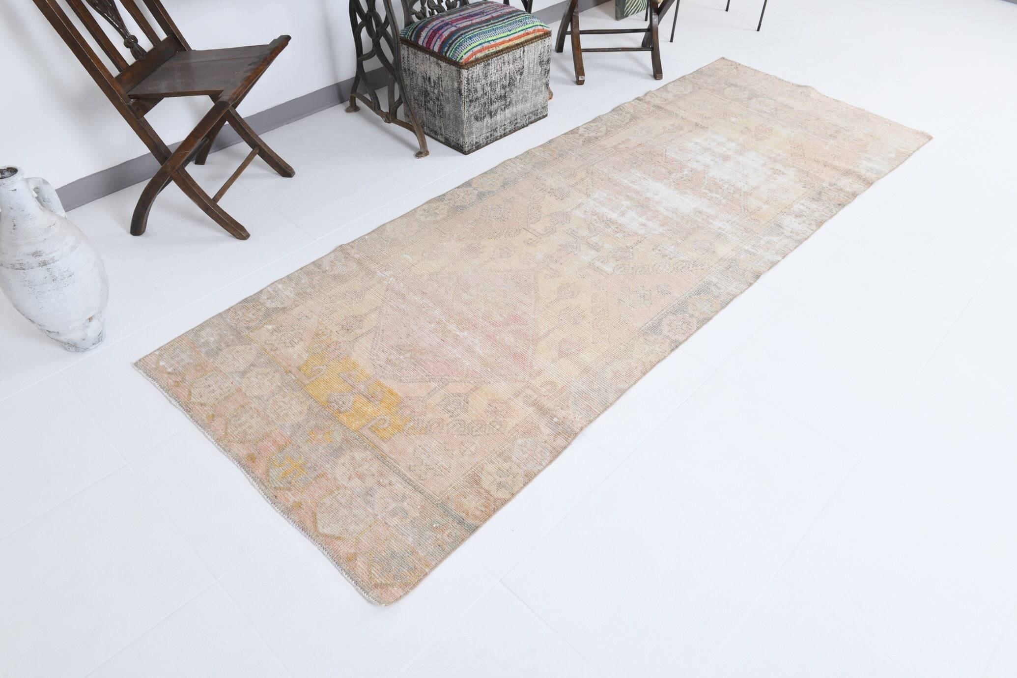 3' x 9' Tan-Ivory Turkish Vintage Rug  |  RugReform